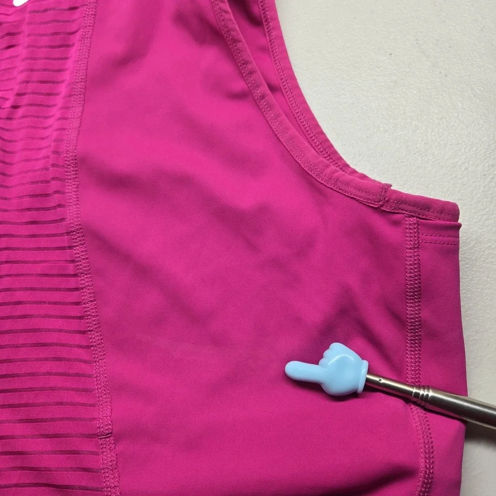 Nike Women Sports Bra Large Pink Pro Dri FIT Pullover  Zipper Pullover READ